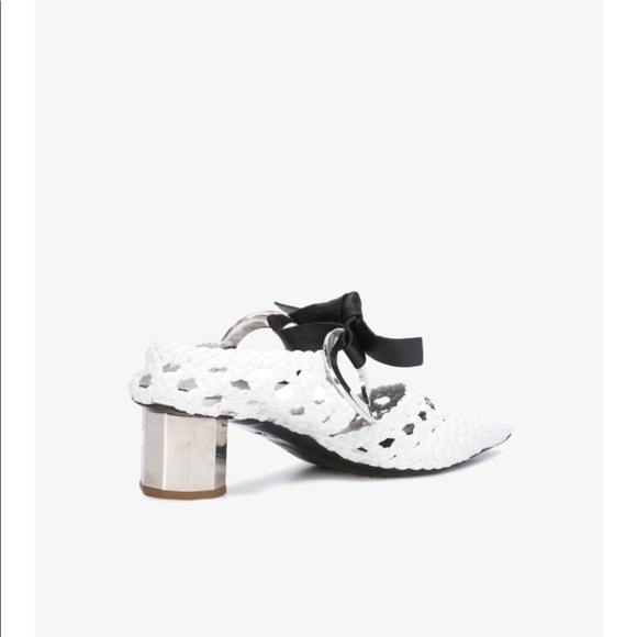 Proenza Woven Grommet Block Heel Mules - Picture 3 of 6